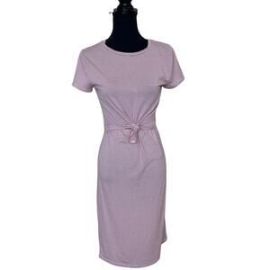 Poof! Red White Stripe T-shirt Dress MEDIUM Crew Short Sleeve Preppy Nautical